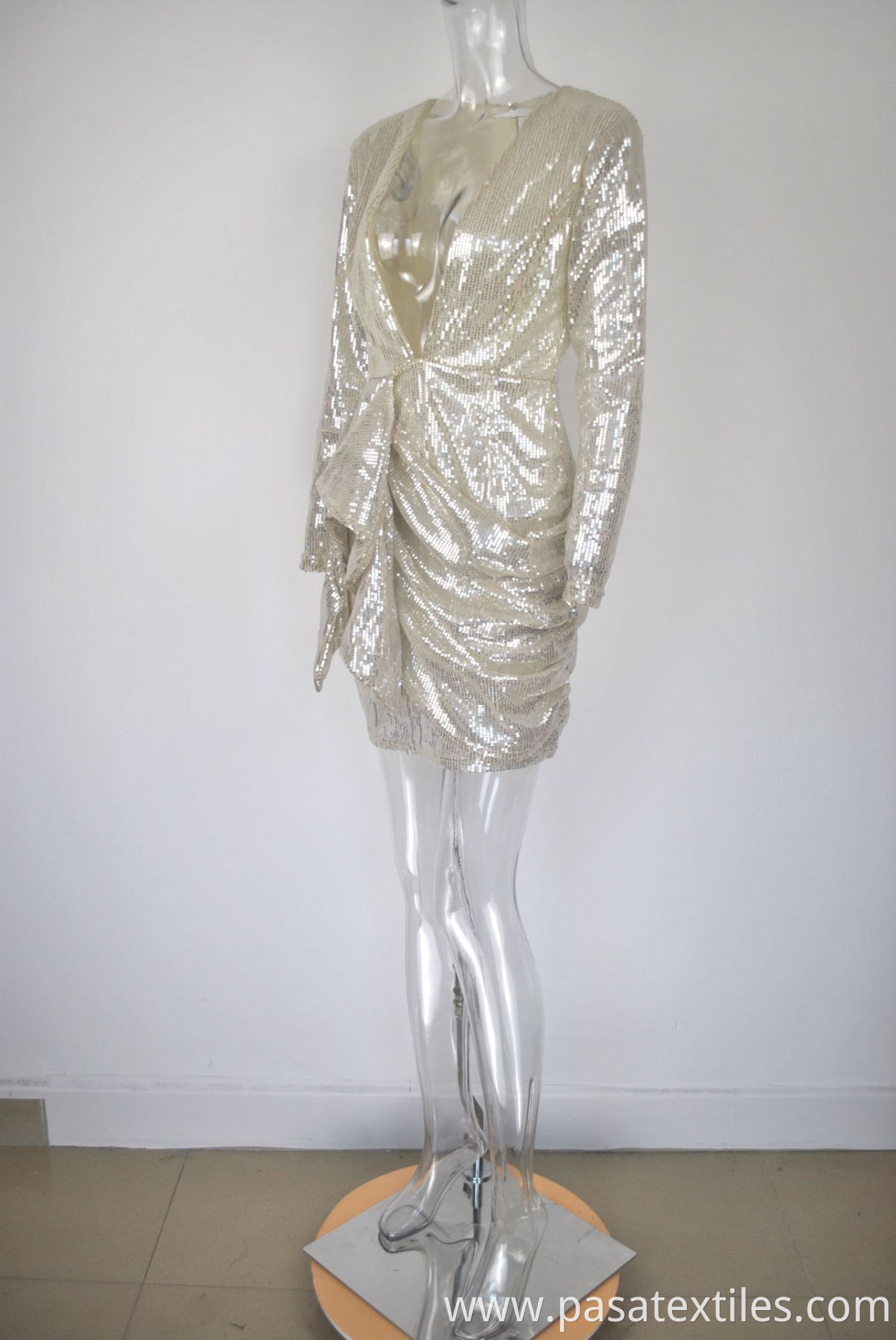 Sliver Sequin Evening Dress